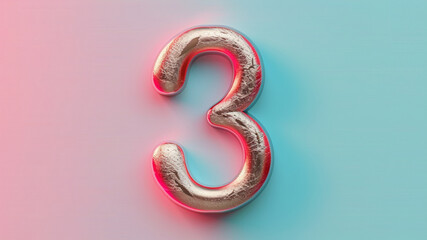 Number three on a clean, neutral background