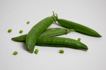 Photographie de gousses de petits pois