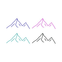 SIMPLE MOUNTAINS ICONS SIGN SYMBOL LOGO VECTOR
