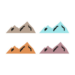 SIMPLE MOUNTAINS ICONS SIGN SYMBOL LOGO VECTOR
