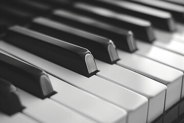 Close up Classic grand piano keyboard black and white keys piano