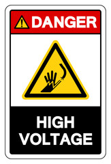 Fototapeta premium Danger High Voltage Symbol Sign, Vector Illustration, Isolated On White Background Label .EPS10