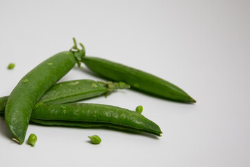 Photographie de gousses de petits pois
