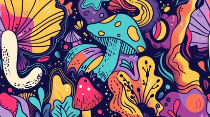 Whimsical hand-drawn cartoon background with creative elements and vibrant colors, perfect for engaging visuals