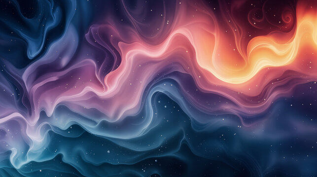 An abstract swirling pattern containing blue and pinks. Desktop background inspired by a nebula. 