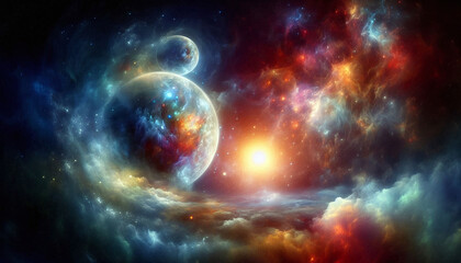 Obraz premium Abstract Planet Background in Space