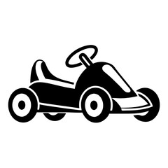Go kart silhouette vector illustration 