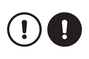 Alert icon. Warning sign and symbol. Exclamation mark in circle.