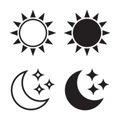 Sun moon icon illustration isolated vector sign symbol.