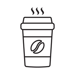 Hot coffee cup icon. Paper coffee cup icon isolated on white background.