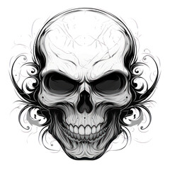 Fototapeta premium vector art skull head of pirate isolate on white background