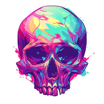 vector art skull head of pirate isolate on white background