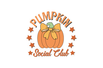 Coquette Halloween Fall, Pumpkin Season EPS T-shirt Design