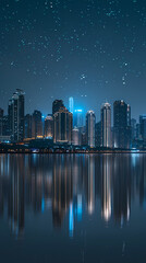 Obraz premium City skyline night scene