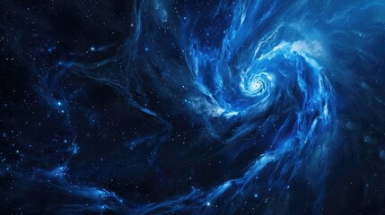 Mesmerizing blue nebula swirling in deep space, showcasing the vastness and beauty of the universe