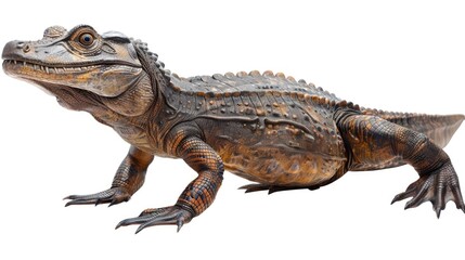 Obraz premium Large headed Eryops a giant prehistoric amphibian isolated on white background It lived in the early Permian and late Carboniferous era one of the largest land animals of that time