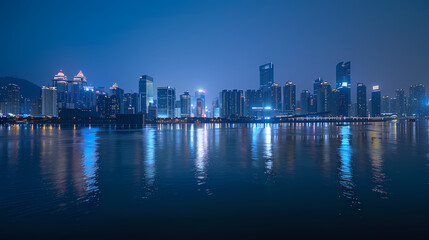 Fototapeta premium City skyline night scene