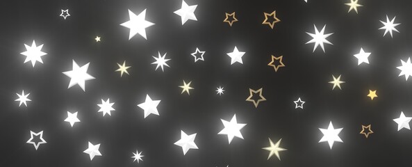 XMAS stars background, sparkle lights confetti falling. magic shining Flying christmas stars on night