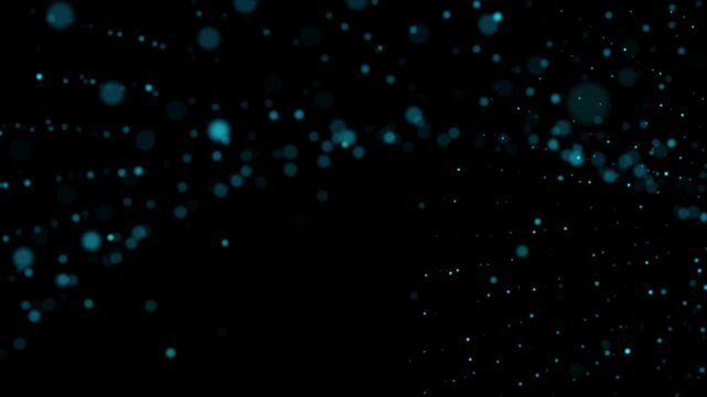 Futuristic green trapcode form. 4k Abstract blue motion background. data transfer particle effect. Glowing neon particles pulse across the screen. Data cloud effect.