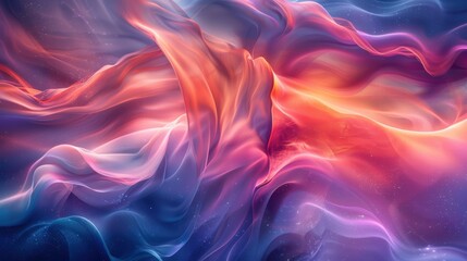 Obraz premium An abstract background with fluid, vibrant colors blending seamlessly in a dreamlike fashion.