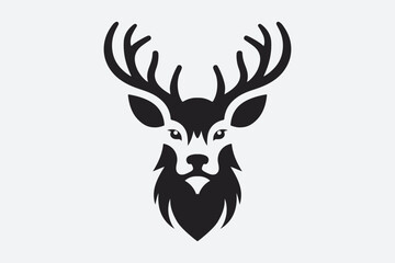 Deer Face Vector Silhouette Vector Graphic