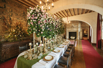 A royal feast in a gilded hall