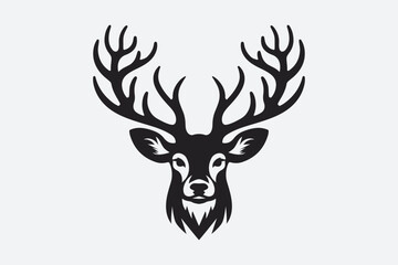 Deer Face Vector Silhouette Vector Graphic