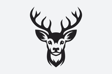 Deer Face Vector Silhouette Vector Graphic