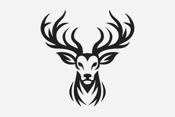 Deer Face Vector Silhouette Vector Graphic