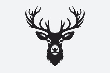 Deer Face Vector Silhouette Vector Graphic
