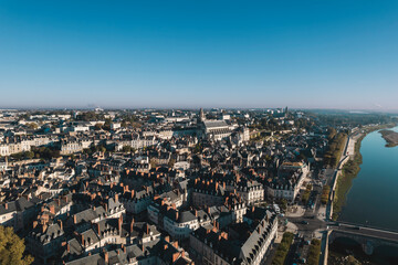 An aerial view of nantes, france, on a sunny day