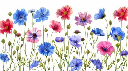 Obraz premium seamless floral pattern made by cartoon wildflowers