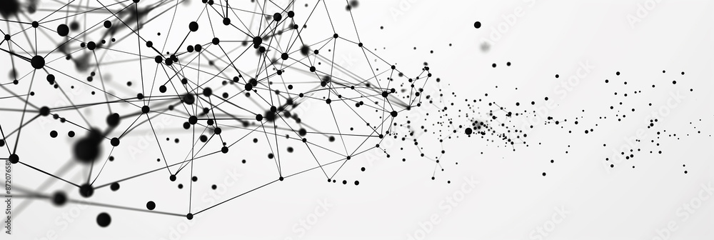 Aufkleber Abstract network connecting dots and lines forming complex structure
