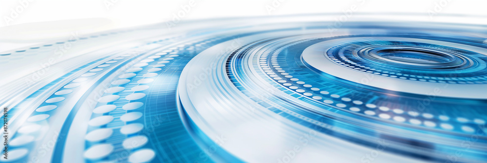 Poster Abstract futuristic technology background with rotating circular elements