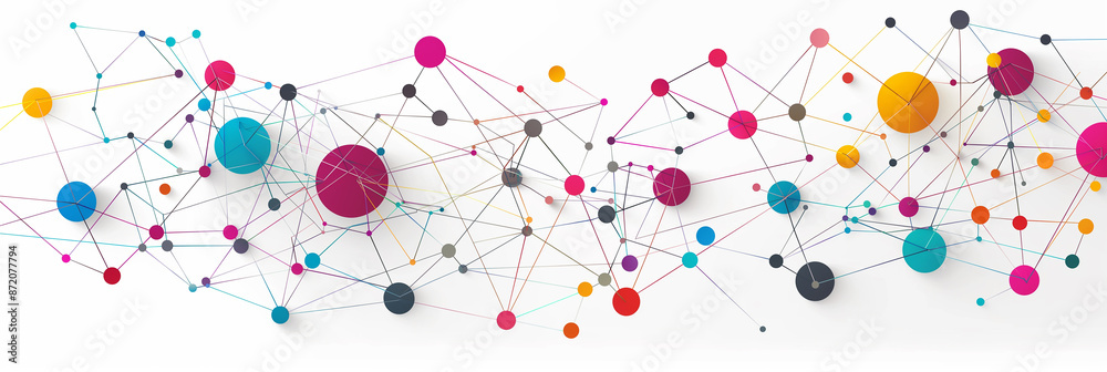 Poster Network connecting dots and lines showing global communication