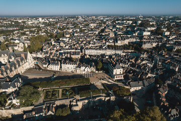 Aerial view of vannes, france, at dawn