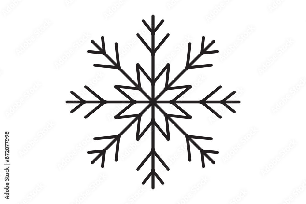 Sticker snowflake simple icon
