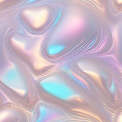 Holographic Abstract liquid background. Holo pastel poster. Pink-Blue art
