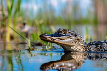 Obraz premium A Gator's Gaze in the Swamp