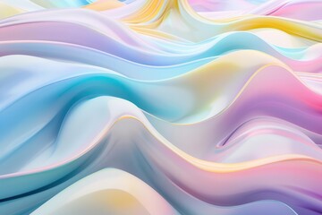 Obraz premium abstract 3d render of harmonious flowing patterns in pastel colors swirling shapes create a soothing organic composition against a pure white backdrop