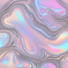 Holographic Abstract liquid background. Holo pastel poster. Pink-Blue art