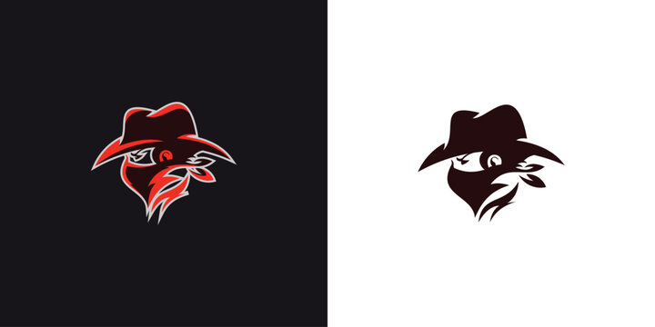 Bandit logo ilustrator design, premium vector