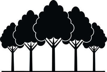 unique treeline silhouette illustration white background