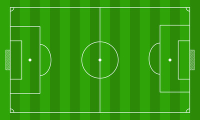 Football field. Soccer field. White marking lines. Vector Illustration EPS10.