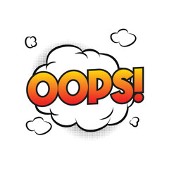 oops comic cartoon bubble design vector template