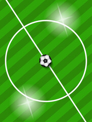 Football. Soccer ball on the field. Green football field. Vector Illustration EPS10.