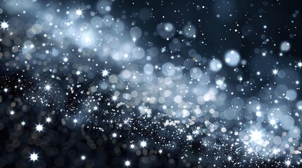 Fototapeta premium dazzling starbursts of light dance against deep black backdrop creating magical celebration atmosphere shimmering particles evoke fireworks and festive joy
