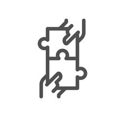 Puzzle related icon outline and linear vector.	
