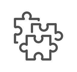 Puzzle related icon outline and linear vector.	
