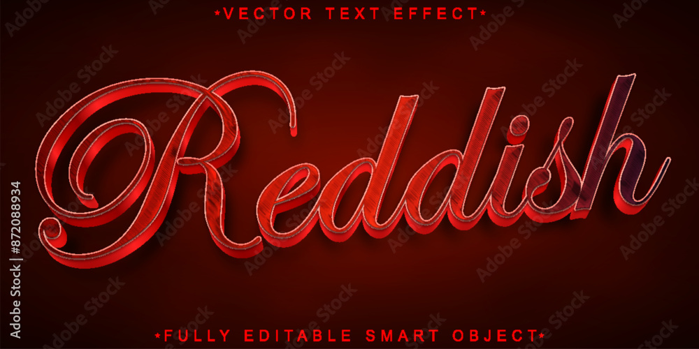 Poster reddish vector fully editable smart object text effect